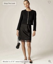 J. Crew Bridgette Lady Jacket Maritime Tweed Black - Size 2