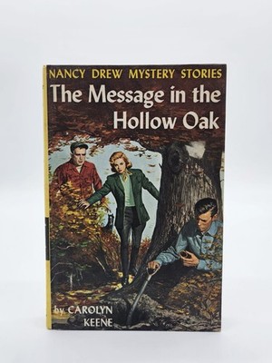 Nancy Drew Message In The Hollow Oak by Carolyn Keene HC 1935 1965 Blue ppr #12