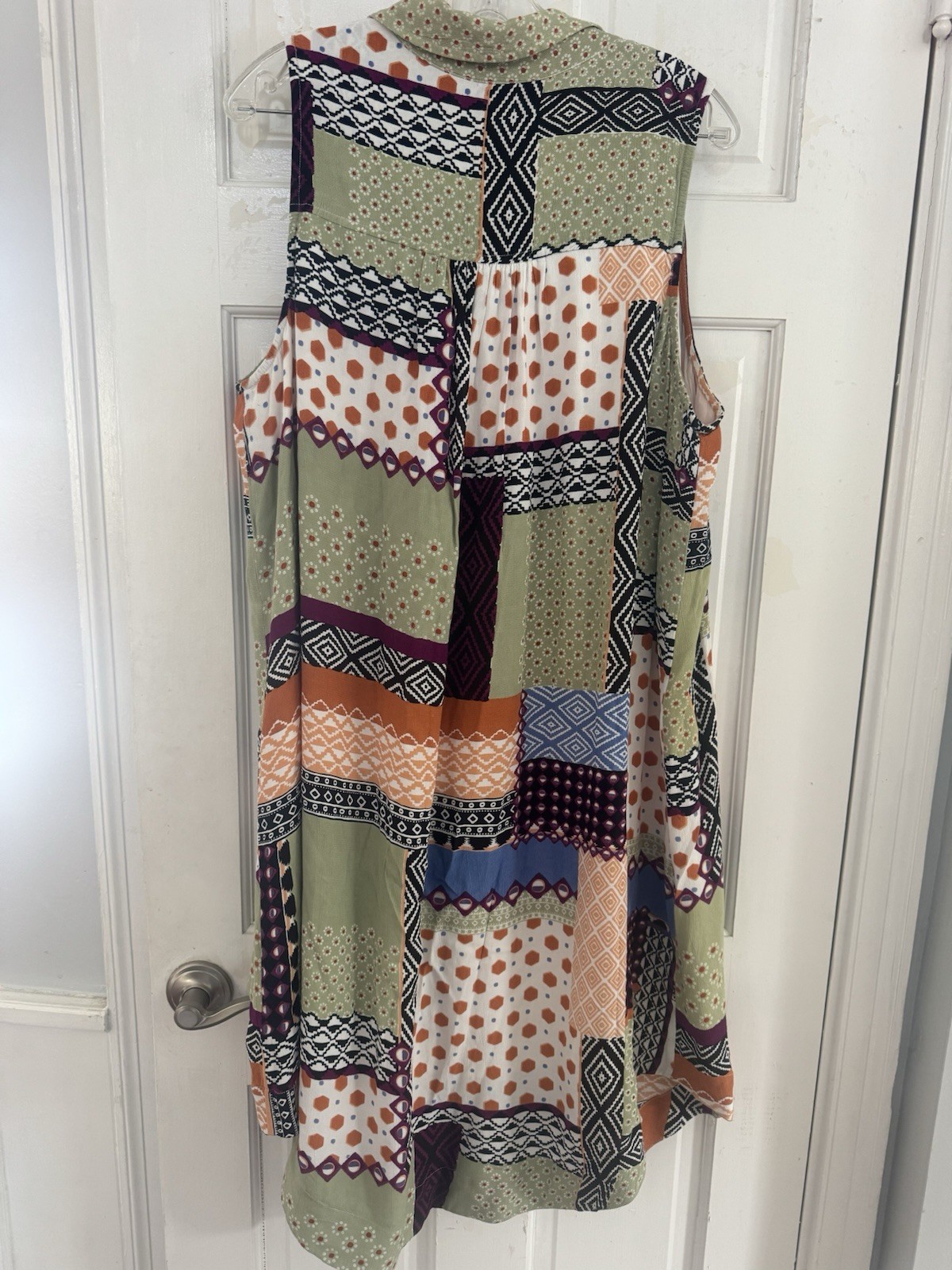 Anthropologie Patchwork Sleeveless Button Front D… - image 2