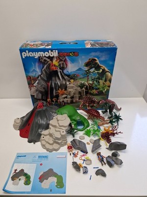 Playmobil 5230 Vulkan mit Dino mit OVP und Bauplan 100% VOLLSTÄNDIG