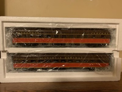 MTH Premier O Scale 20-6661 Illinois Central 70  ABS Passenger Car 2-Pack