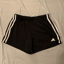 Adidas  Girls 3-Stripes Mesh Black Shorts  Size Large 14  NWOT T3