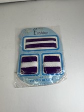 Vintage 80s Sweatband Set purple Headband Wristbands Retro Fitness