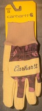 Carhartt Women's Canvas Purple Camo Duck/Suede Work Gloves, 1-Pair Size Medium