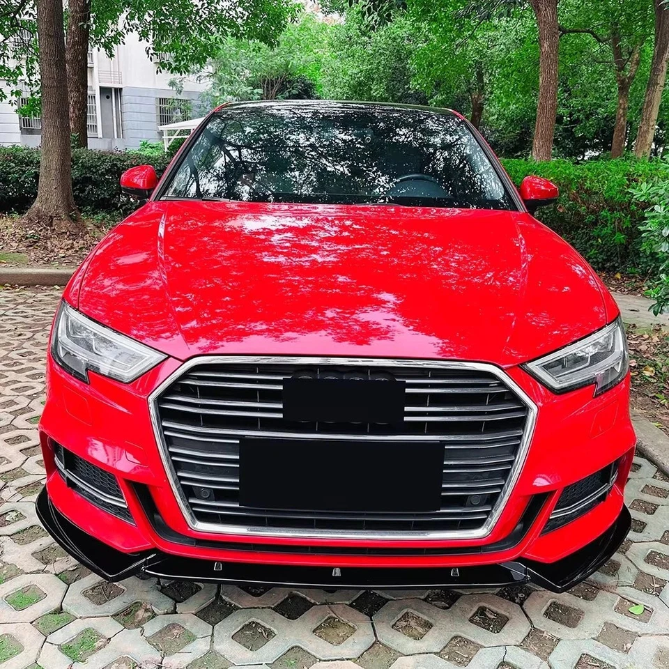 Kit de carrocería alerón divisor delantero negro brillante Audi A3 S3 S Line 8V 2017-2020 Foto 4 de 4