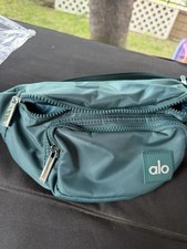 alo Teal Zip Waist Pack with 2 Pockets, Hand Wash, Hiking Accessory