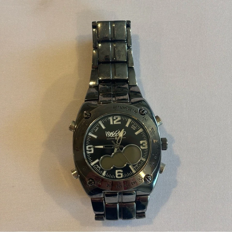 M0SSIMO男士深灰色手表不锈钢、石英、电池及多功能 — 第 3/4 张图片