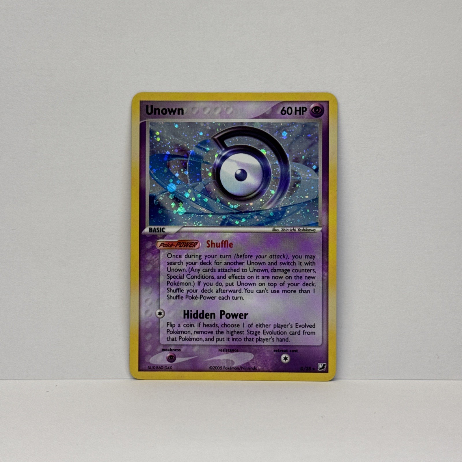 Unown D/28 EX Holo Rare Card Unseen Forces NM