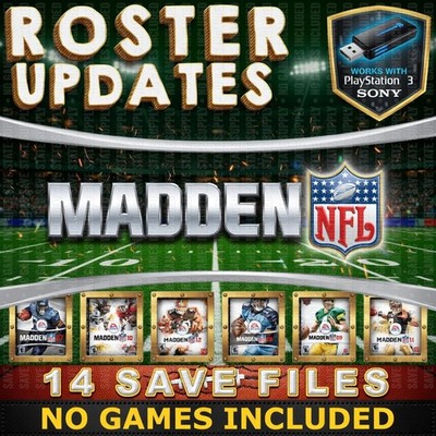 Madden 07 08 09 10 11 12 25 Roster Update Season PS3 USB Save File PlayStation
