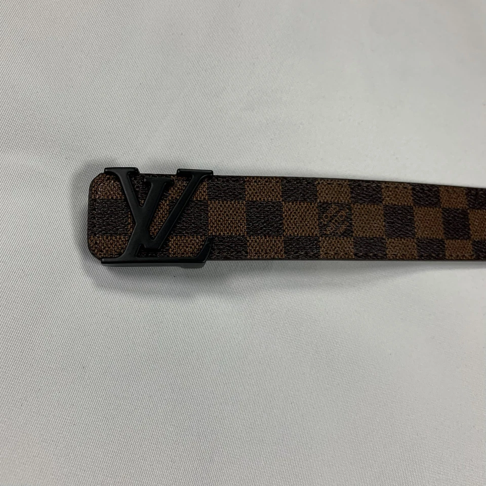 Cinturón de cuero marrón a cuadros Louis Vuitton para hombre - talla 42 1055 mm (usado) Foto 3 de 4