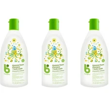 3x Babyganics Squeeze Foam Shampoo + Body Wash Chamomile Verbena (7 FL OZ)
