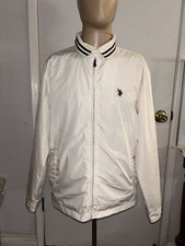 US POLO ASSN SINCE 1890 WHITE WINDBREAKER Jacket Coat MENS Zip Up Sz M