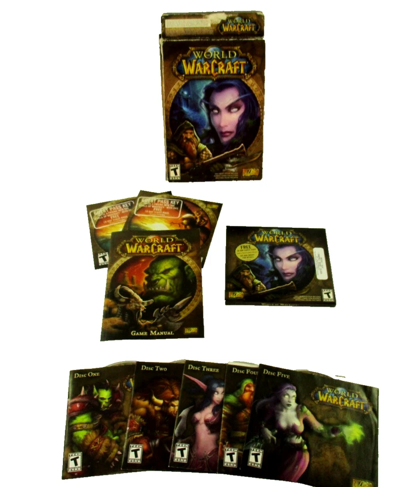 World of Warcraft Windows Internet Game Rated Teen Manuals 2004 Blizzard Tested - Image 2 of 4