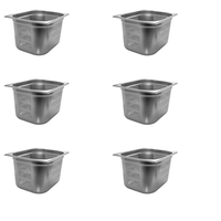Acmax 6 StüCk Gn 1/2 GastronormbehäLter Gn BehäLter Edelstahl 12,5 Liter Tiefe 2