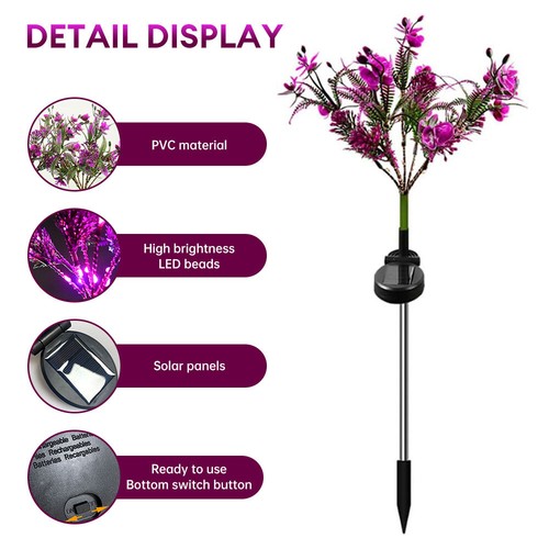 *Paquete de 2 luces solares de diseño de flores Phalaenopsis, luces solares de jardín mejoradas - Imagen 3 de 19