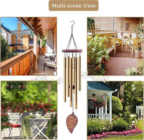 Wind Chimes for Outside, 30" Wooden Sympathy Wind Chimes Memorial Wind Chime ... - Picture 8 of 8