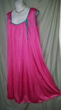 ONLY NECESSITIES ABOVE ANKLE PINK GREEN NIGHTGOWN SLEEVELESS SZ 6X GIFT 80" BUST