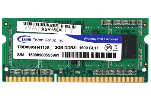 TI9B8S05H41159 TEAM GROUP INC. MEMORY 2GB DDR3L 1600 CL11 SO-DIMM FOR XS35V5 SER - Bild 2 von 3