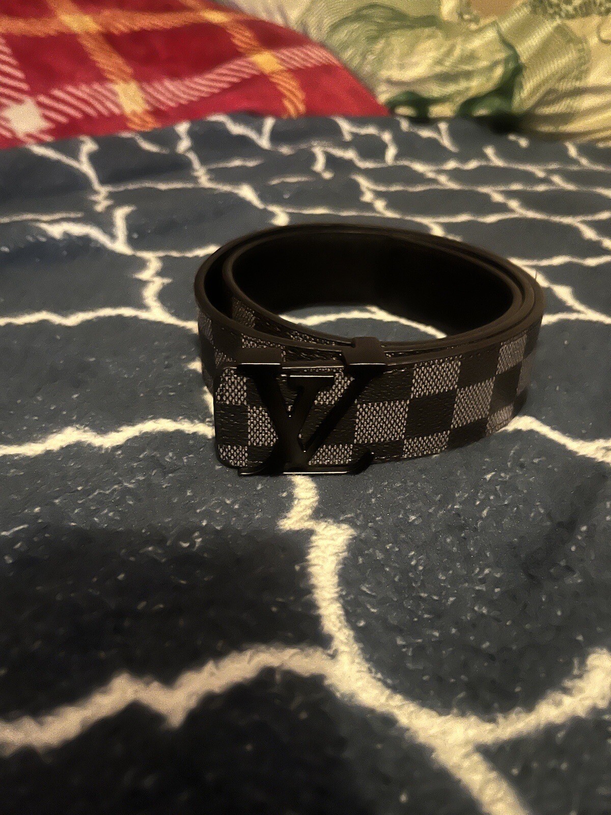 louis vuittons men belt Authentic Black Damier eBay