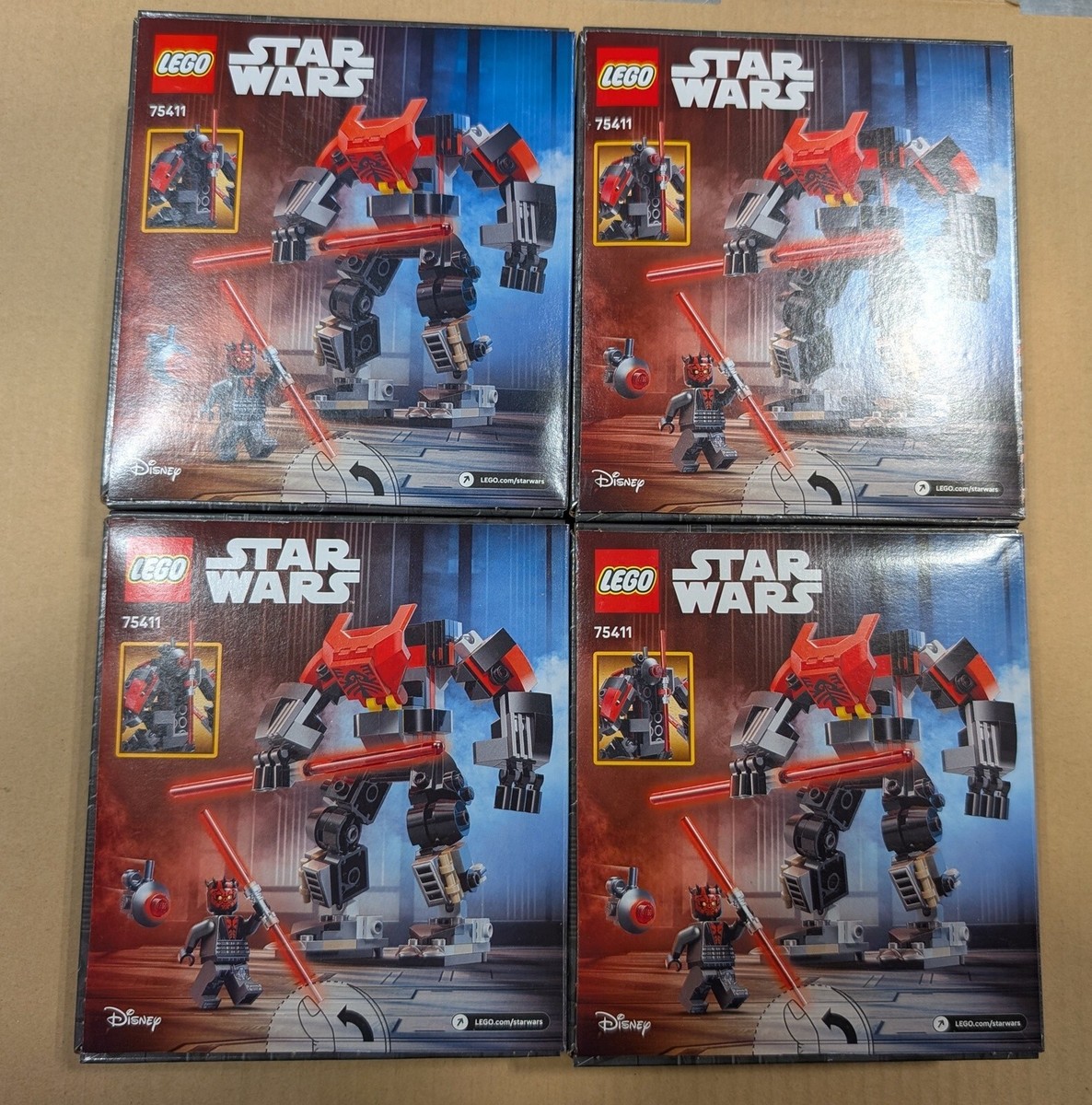 4 x LEGO 75411 Star Wars Darth Maul Mech - NEW SEALED Set Lot