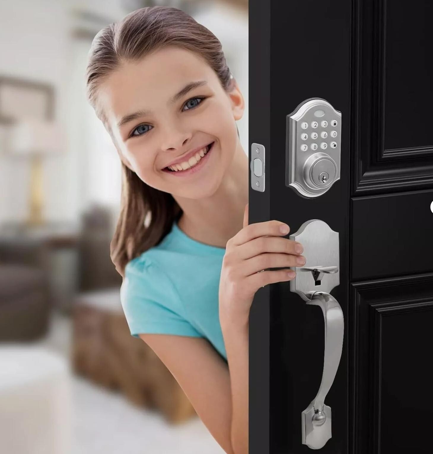 NeuType Smart Keyless Entry Deadbolt Front Door Lock with Keypad and Handle - New  -image