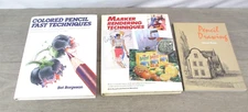 Drawing Techniques Book Lot of 3 – Pencil, Marker, Colored Pencil Guide
