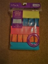 NEW 5 PACK GIRLS FADED GLORY BOY SHORTS UNDERWEAR SOLIDS  STRIPES SIZE 6