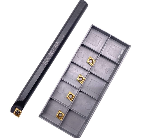 Kit Tornio CNC SCACR1010 F06: 10 Inserti In Metallo Duro CCMT + Portautensili + Chiave T15 - 3