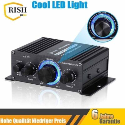 12V 400W Aluminium HiFi Audio Verstärker Auto Stereo Mini Power Amplifier 2CH