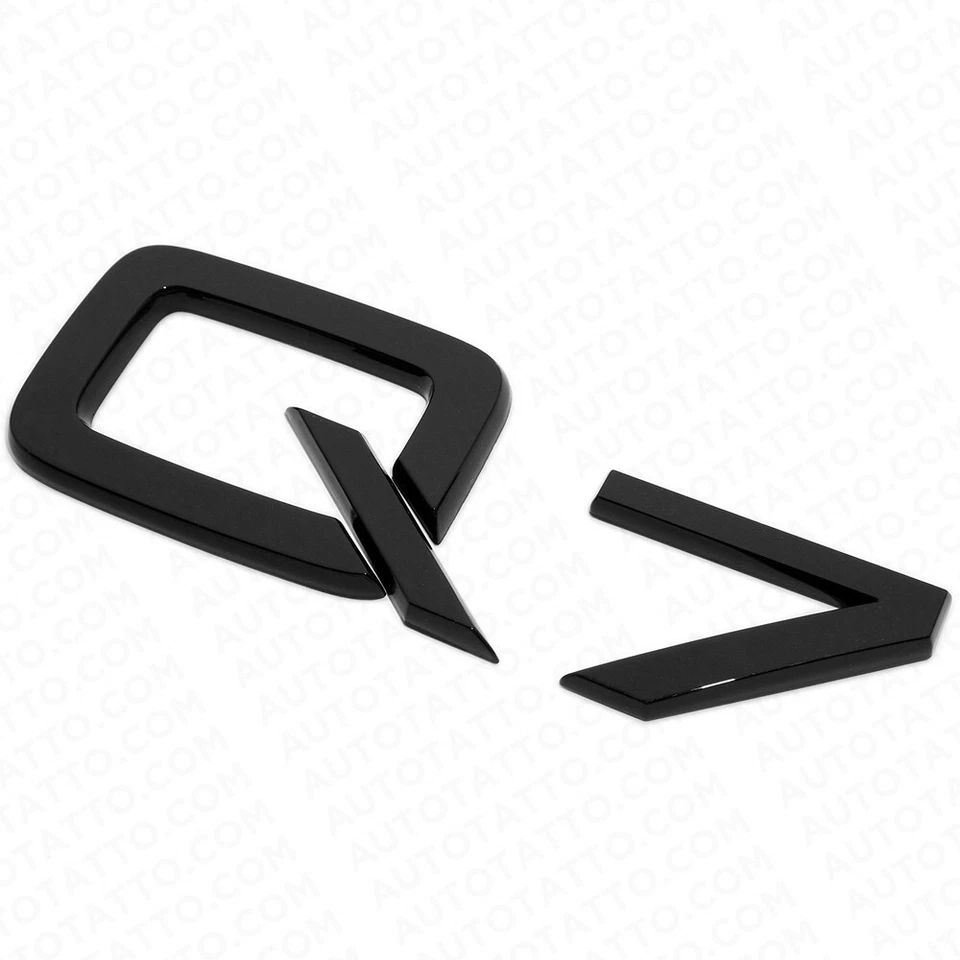 Audi Q7 Gloss Black Rear Letter Liftgate Nameplate Trunk Emblem Badge Sport - Image 3 of 4