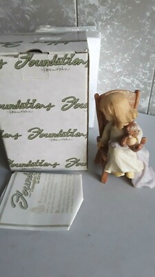 NEW Figurine 2003 Enesco Foundations by Karen Hahn 112026 Girl/Chair Forgive Me