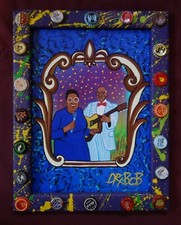 DANNY & BLUE LU BARKER Giclee, New Orleans Louisiana Folk Art Signed by DR. BOB