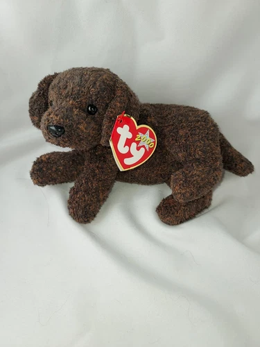 TY BEANIE BABY Fetcher Chocolate Lab Dog Vintage Plush Stamped Tush Tag Rare