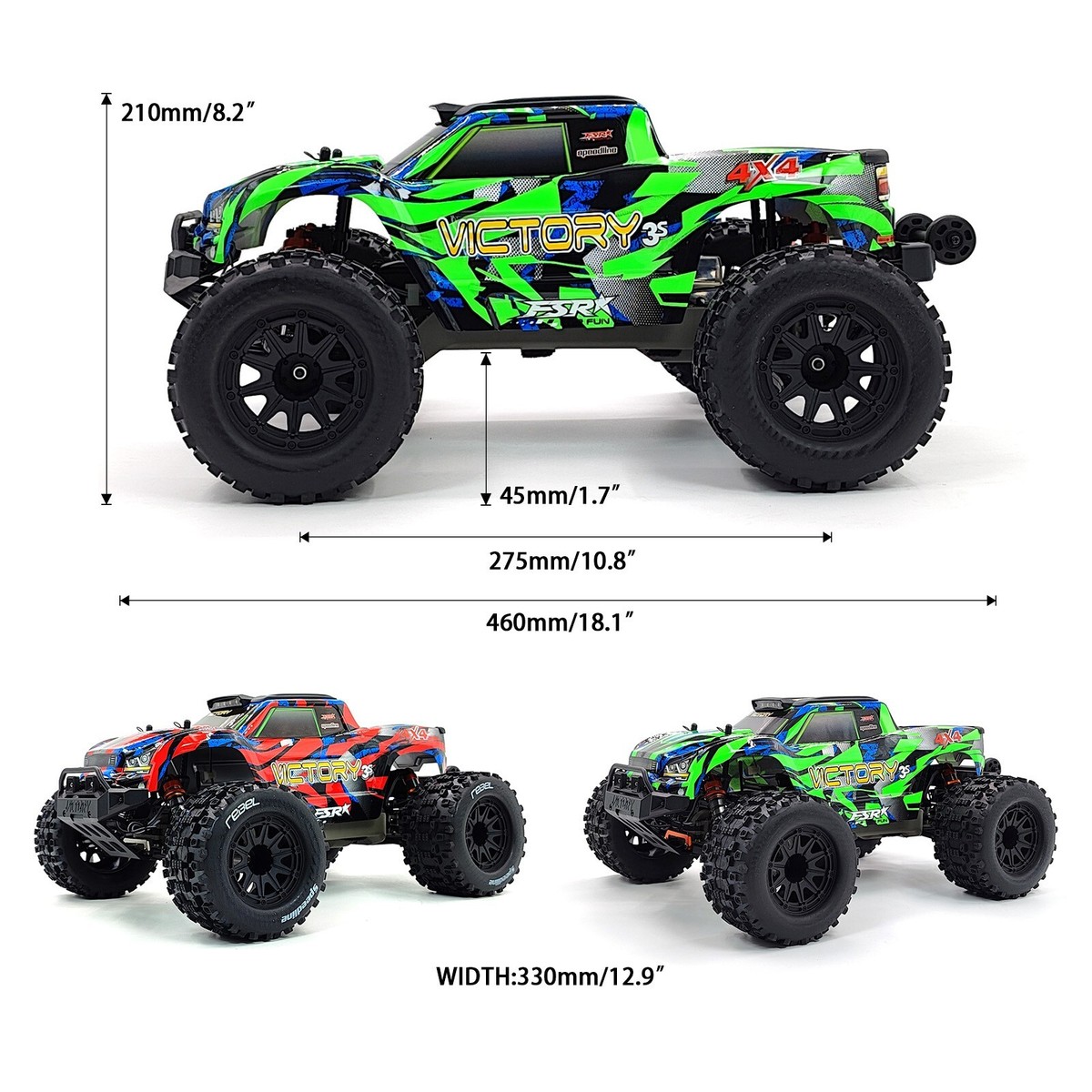 FSR Victory 1/10 4WD 3S RTR Brushless offroad Monster Truck RC Car