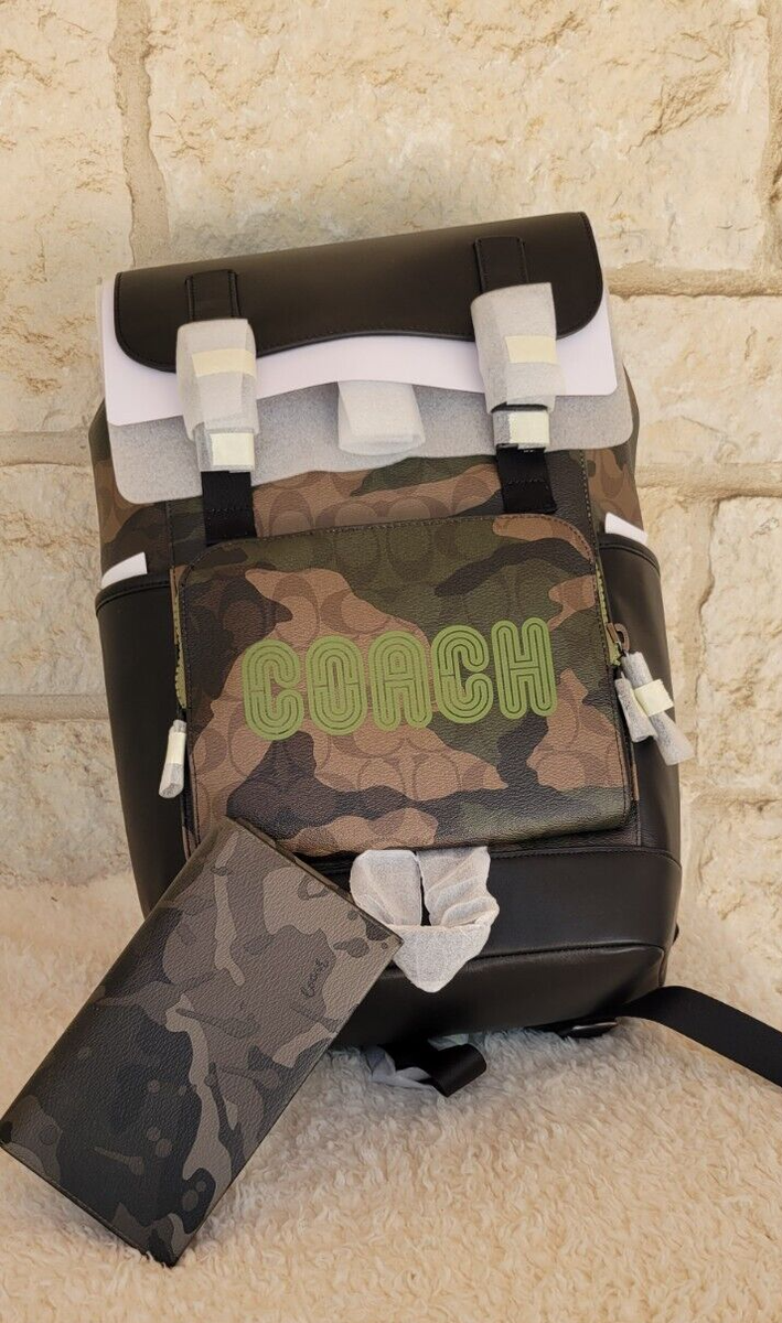 COACH BACKPACK & WALLET IN SIGNATURE CANVAS SET Coach West Pack In Signature Canvas With Surf Print  main image 4