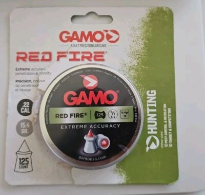 GAMO RED FIRE .22CAL QTY125 BLISTER 632270454 PELLETS .22 NEW OPEN BOX ...