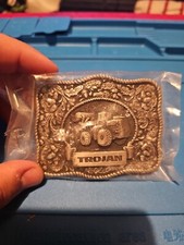 Vtg TROJAN Model 5500-OL Pewter Belt Buckle USA