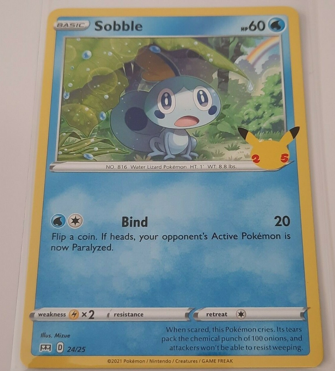 Pokemon SOBBLE 25th Anniversary McDonald's 24/25 NON-HOLO Promo Card 2021 