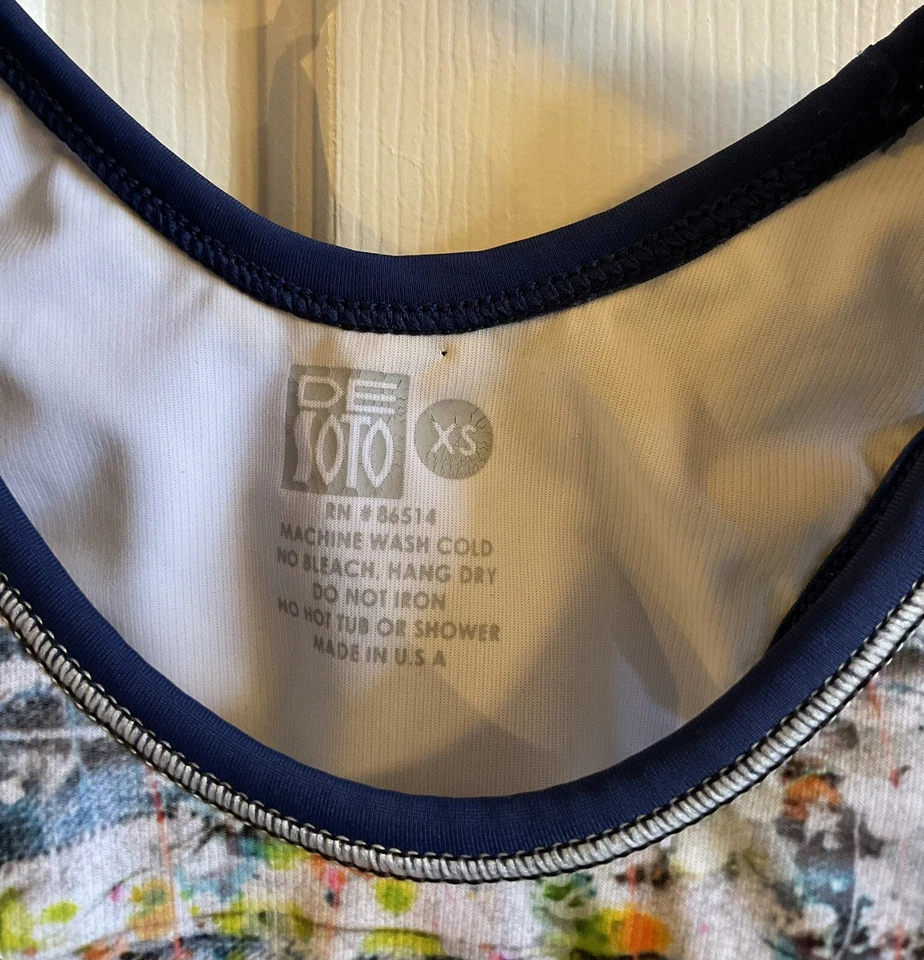 Camiseta deportiva de ciclismo DeSoto para mujer diseño de pulón azul bolsillos traseros XS Foto 4 de 4