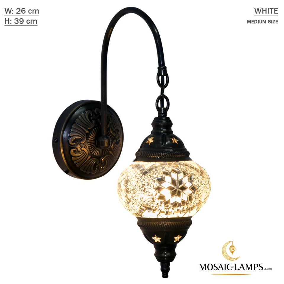 Lámpara de Pared Mosaico Turco Cuello de Cisne Único, Iluminación de Techo Tradicional, Mediana Foto 4 de 4