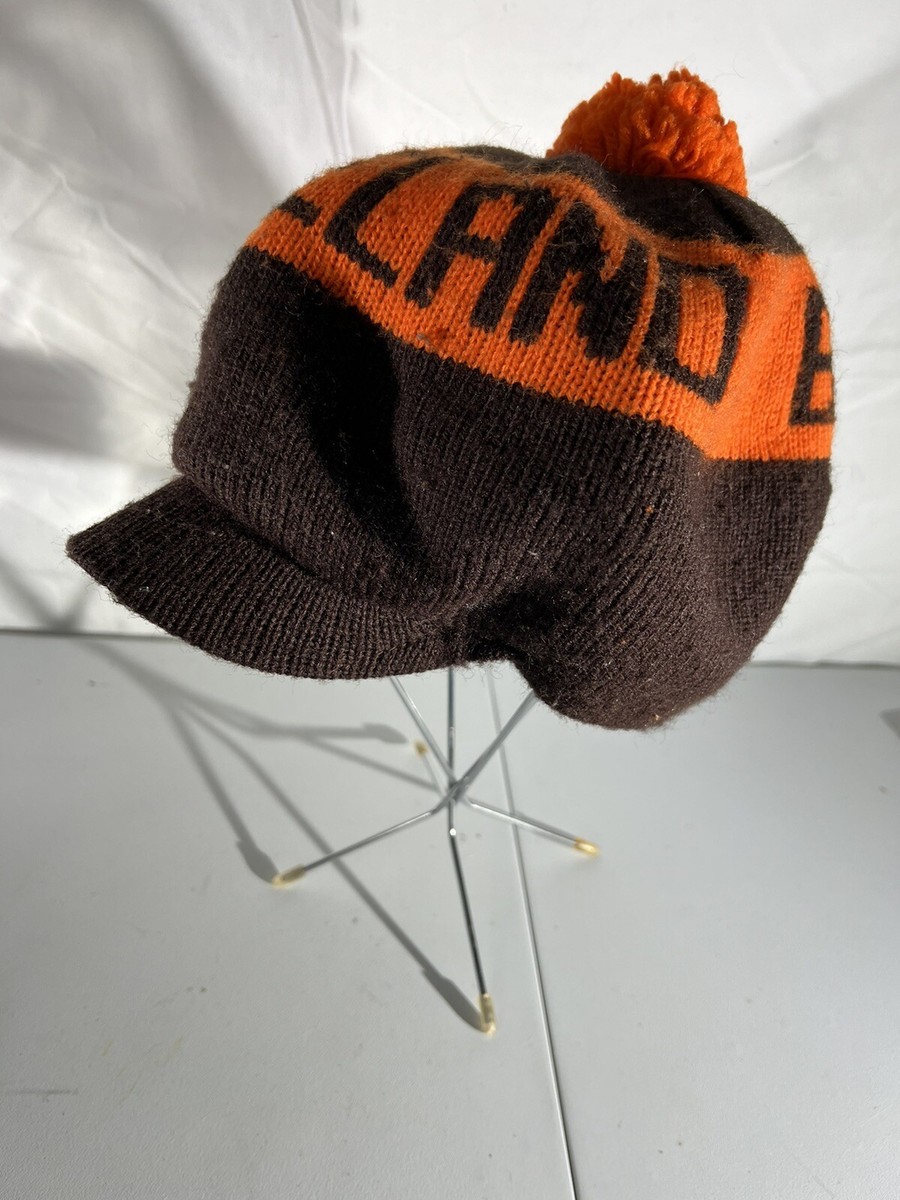 Vintage Cleveland Browns Newsboy Beanie Billed Winter Hat | eBay