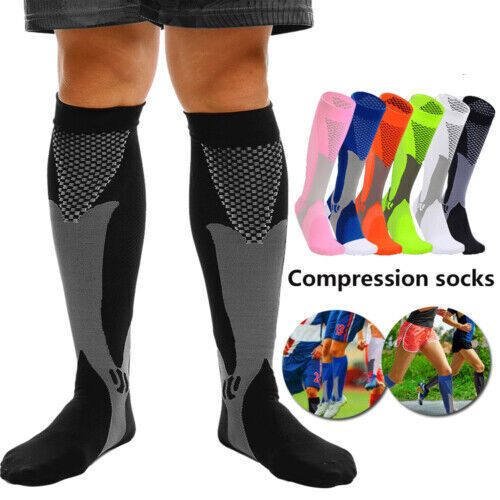 Calze sportive a compressione calze di supporto calze da viaggio calze da ginocchio uomo - Foto 1 di 63