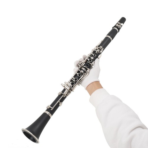 Clarinetto ebano Bb grado professionale 17 tasti clarinetto chiavi nichelate - Foto 10 di 20