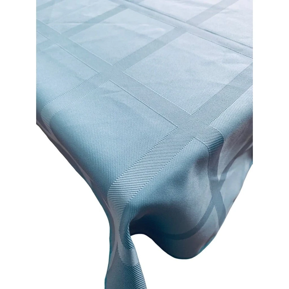 Essential Home Turquoise Tablecloth Table Linen Sateen Rectangular 70 x 52" - Image 4 of 4