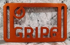 GRIP6 BELT BUCKLE - GRIP6 LOGO in FOXTAIL ORANGE - 1.5 INCH WIDE