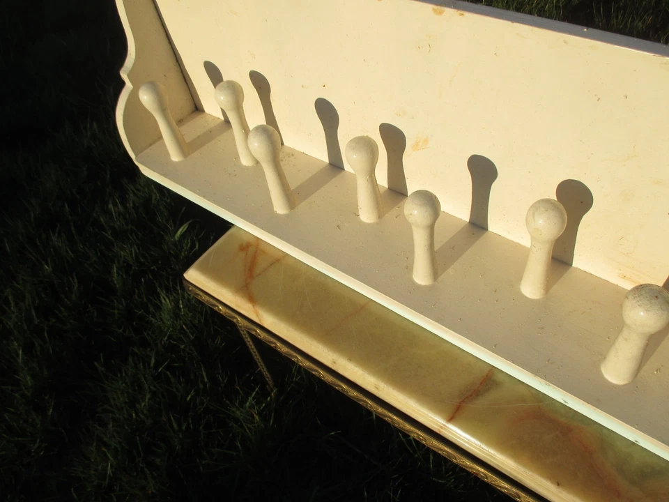 Perchero vintage rústico granero clavija auténtico 10 ganchos pintura blanca encantadora  Foto 4 de 4