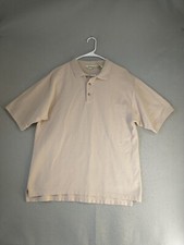 Eddie Bauer Mens Shirt Large Brown Polo Short Sleeve Cotton Solid