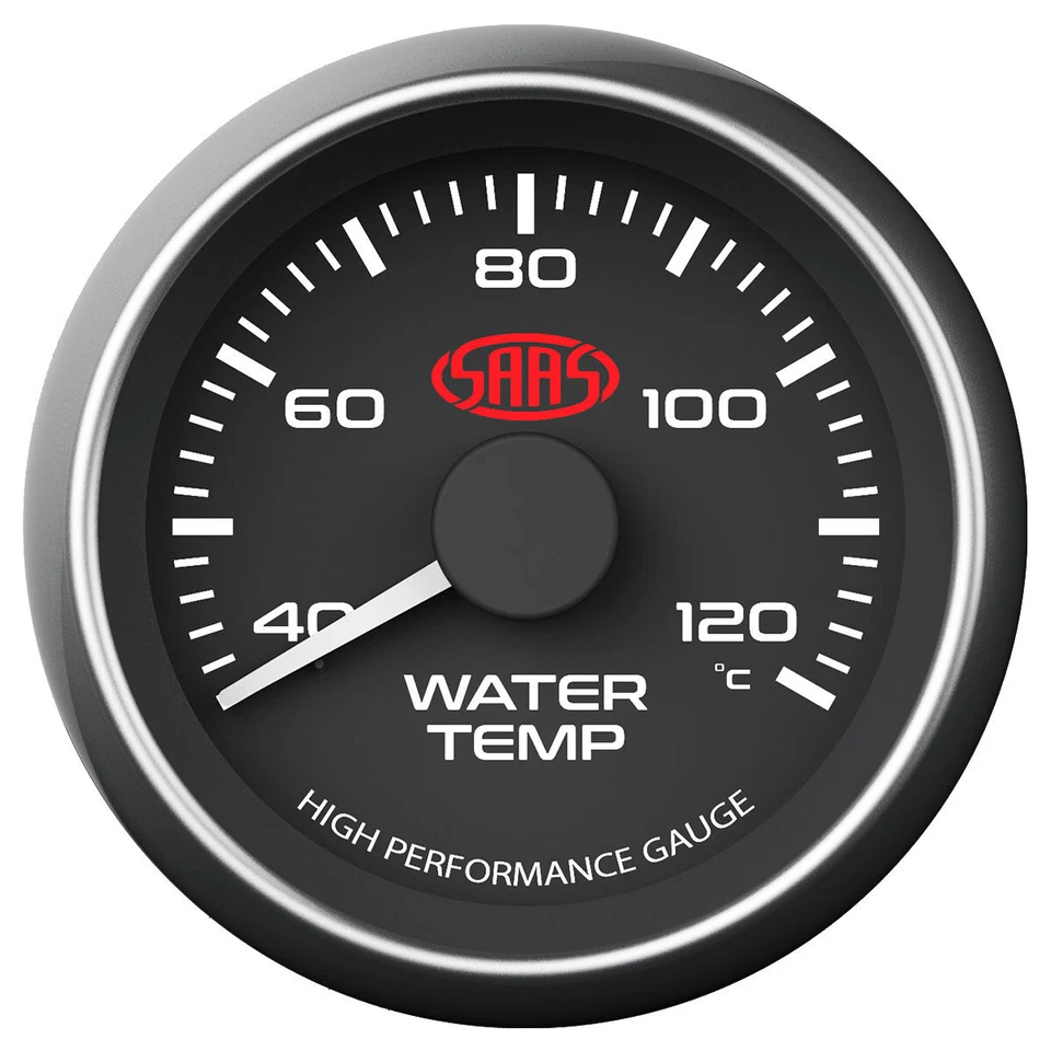 SAAS Water Temp Gauge Black Face Dial 52mm Multi Colour + Sender & Fitting Kit - image 2 of 4
