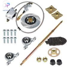 Go Kart Rear Live Axle Kit, brake Assembly,sprocket  Hub, Chain,Hub Drift Trike