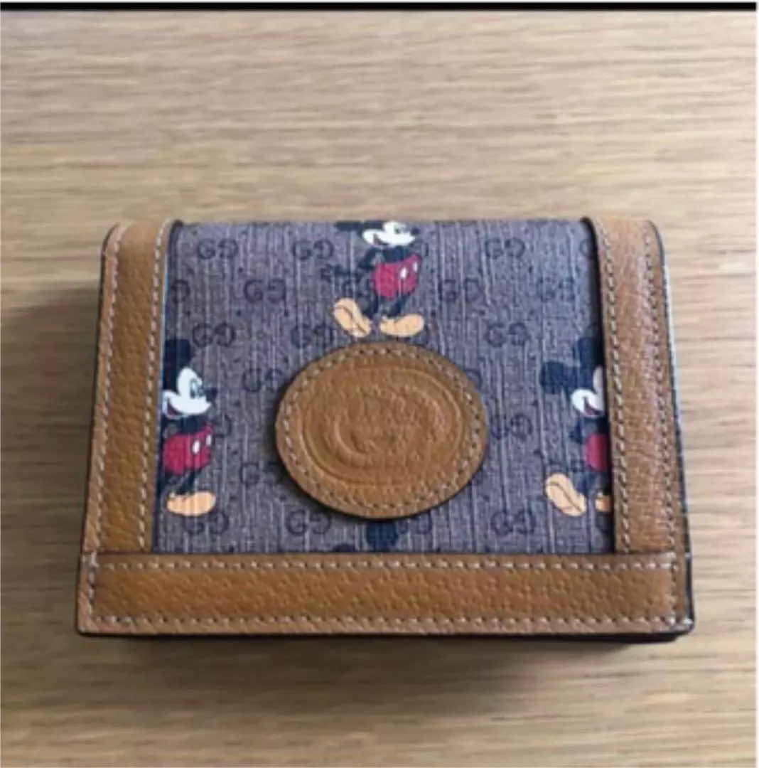 Portefeuille GUCCI x Disney beige GG toile suprême Mickey Mouse   Excellent